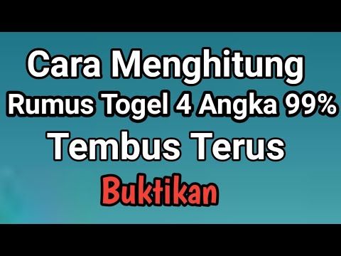 Cara Menghitung Rumus Togel 4 angka Jitu 98% Pasti Tembus